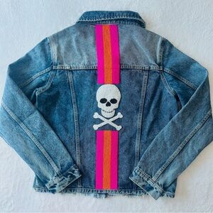Denim Jacket with Skull Design